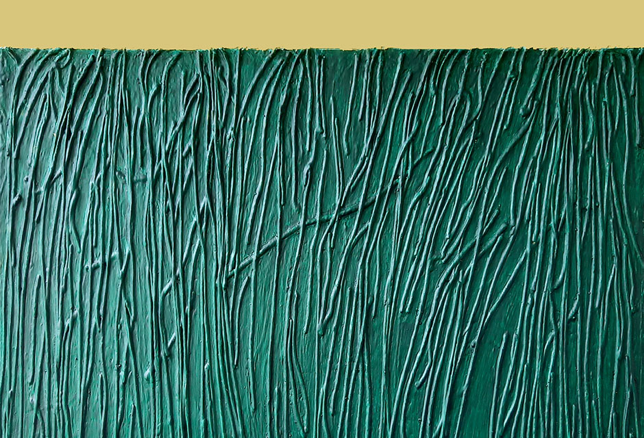 Anton Heurung: gegenpol, acryl auf leinwand, schnur, 70x70 cm